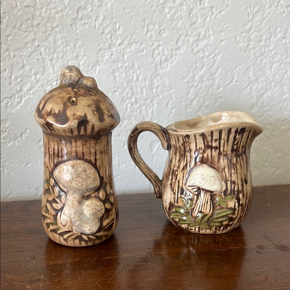 Vintage ceramic mushroom decor